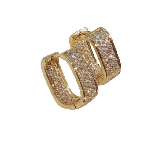 Gold Sparkle Hoop Earrings