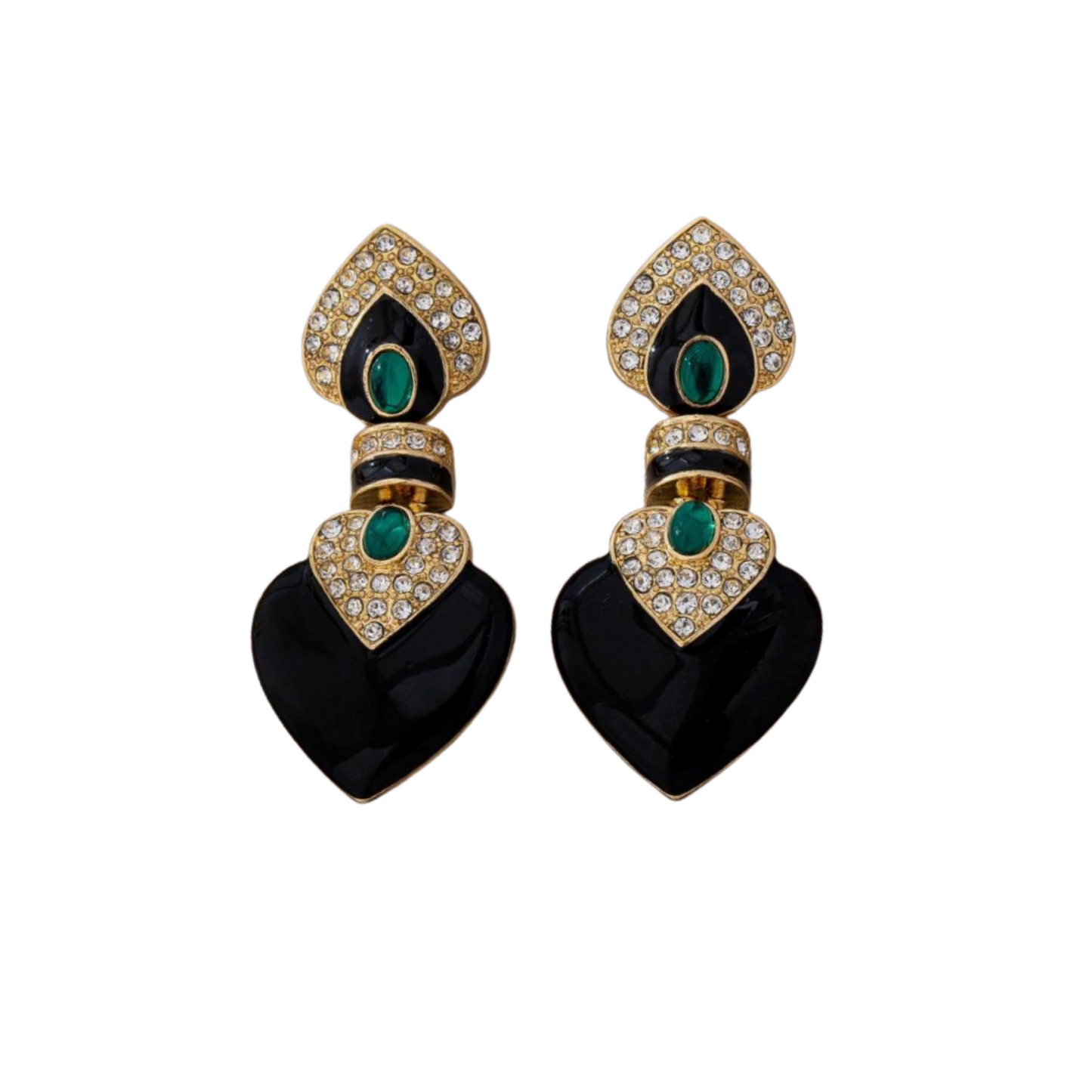 Emerald Noir Statement Earrings